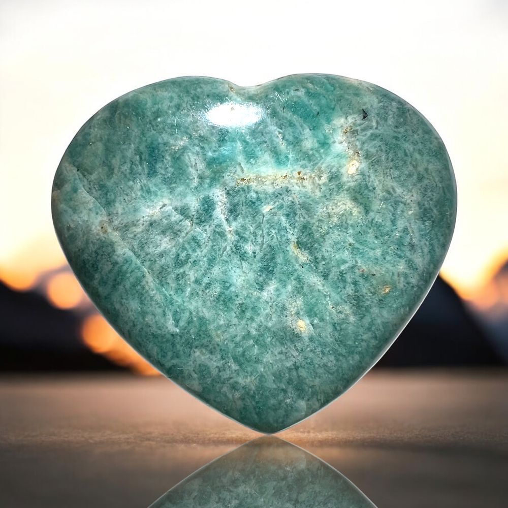 Amazonite‎ Heart Carving